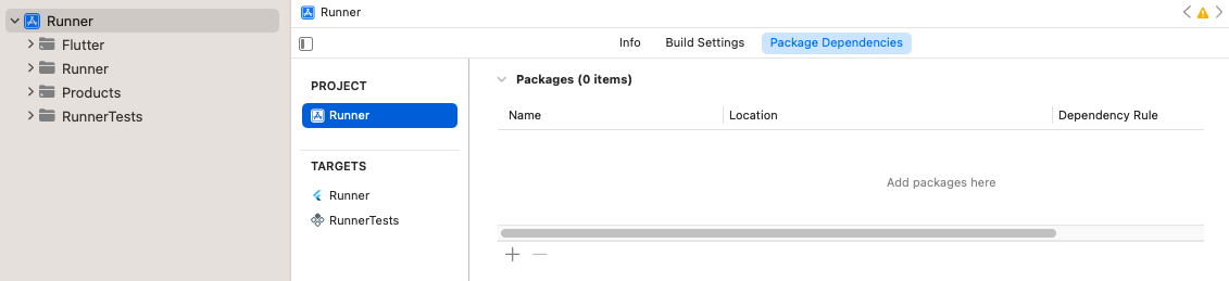 The project's package dependencies