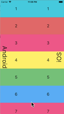 Android and iOS scrollables being flung past their edge and exhibiting platform specific overscroll behavior