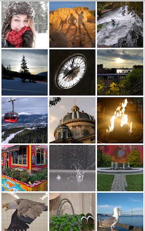 A 3-column grid of photos